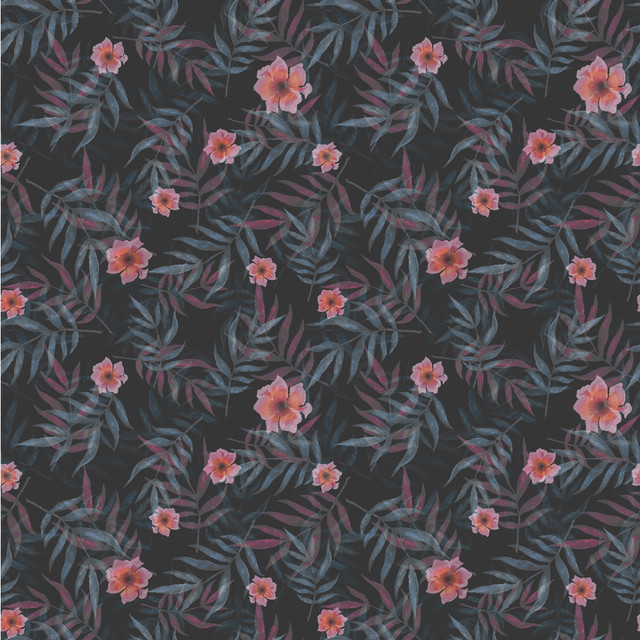Raffrollo Hibiskusbüten pink dunkel
