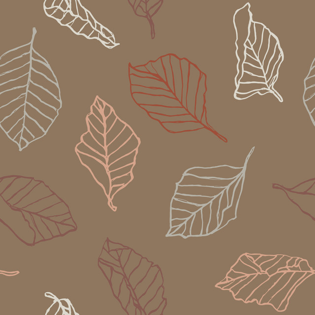 Kissen Sketched Autumn Leaves 1