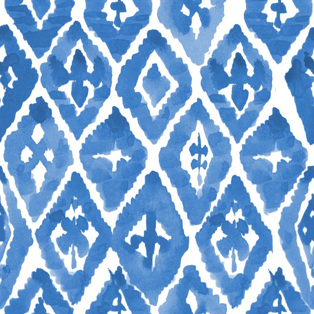 Sitzkissen Shibori Blaue Rhomben