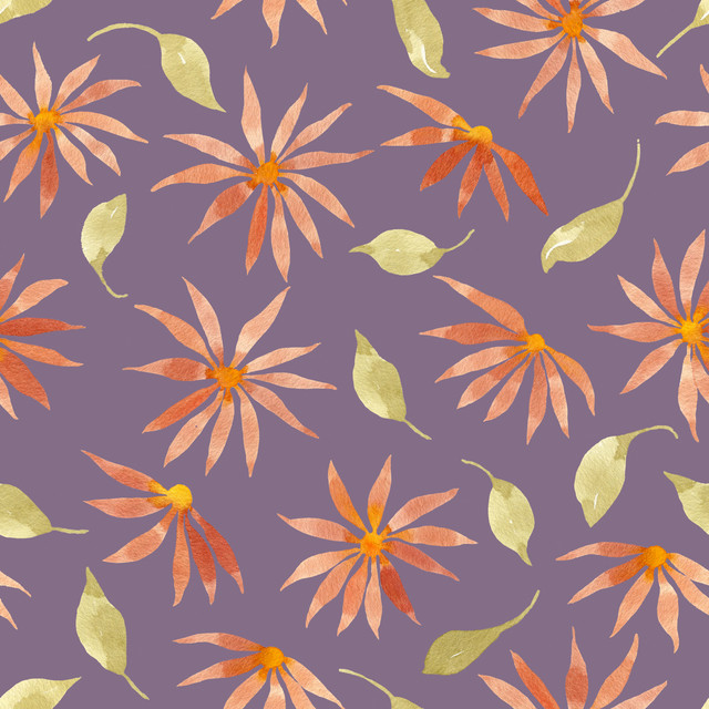 Tischdecke Herbstblumen-Mauve