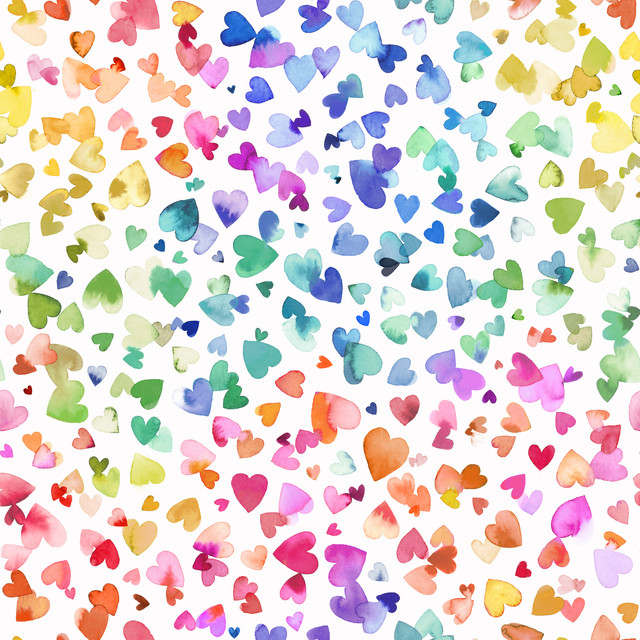 Kissen Pride Colorful Rainbow Hearts