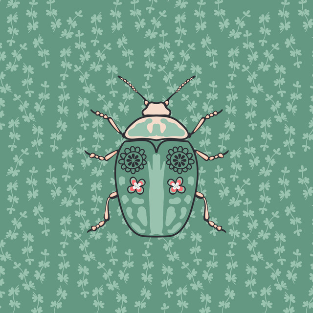 Kissen Lost Garden Beetle türlis