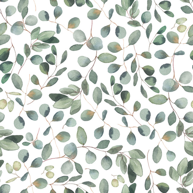 DekovorhangSilber Eukalyptus Blätter