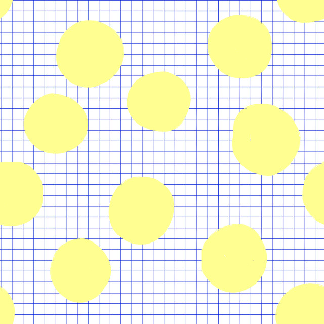 Tischdecke Punkte Gelb groß auf Blau
