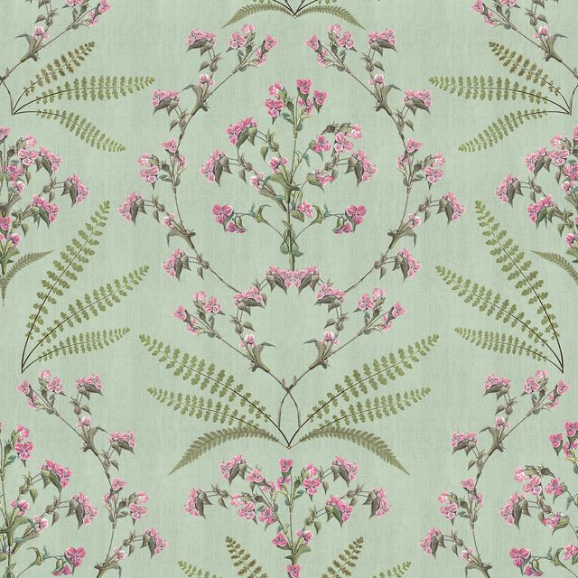 TextilposterVintage cottage florals sage