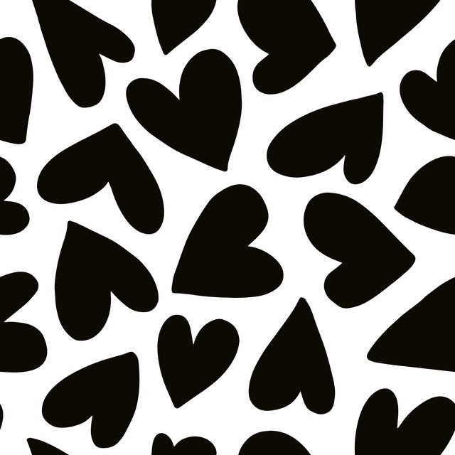 Kissen Hearts black and white