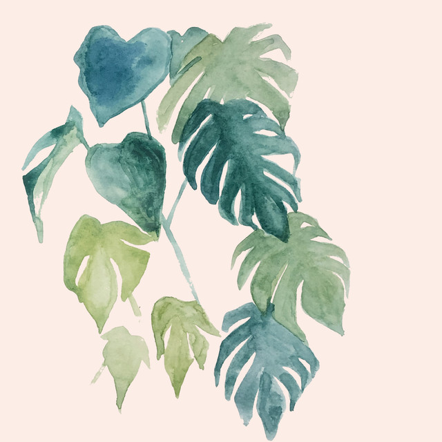Kissen Monstera Watercolor