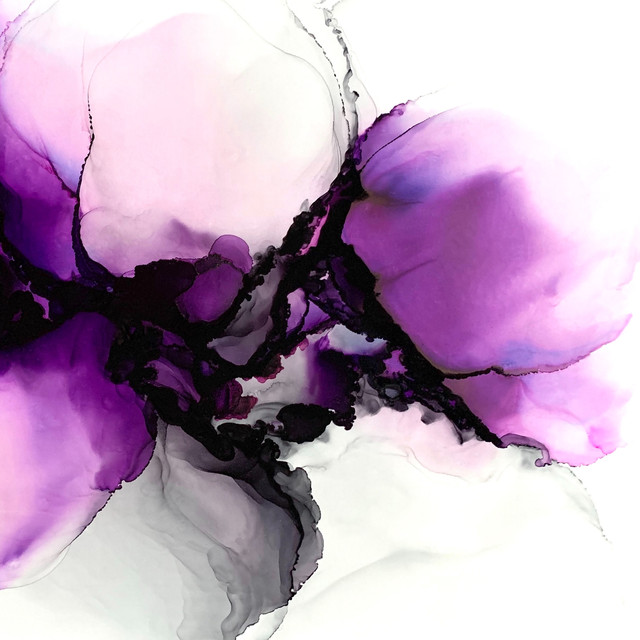Kissen Abstrakte Blume Violett