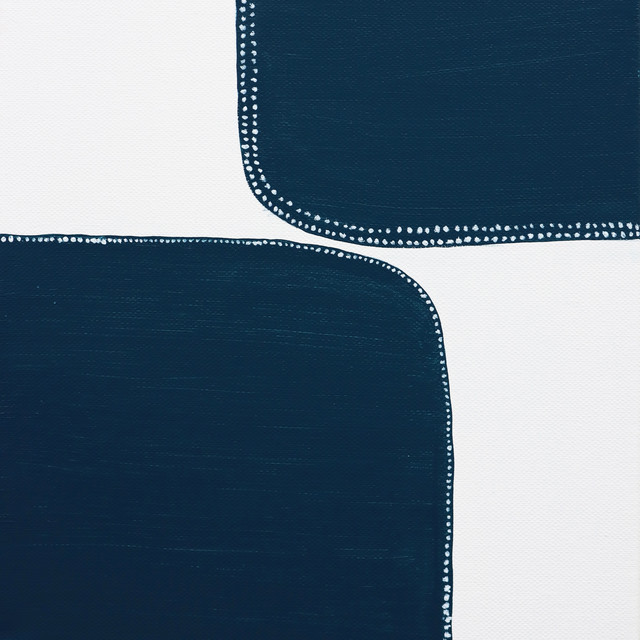 Kissen Modern blue white abstract