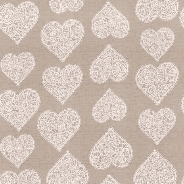 Textilposter Boho hearts beige