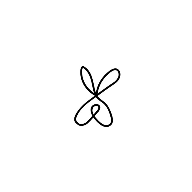 Kissen Hase Line Art