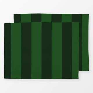 Tischset Streifen Dunkelgrün & Hellgrün