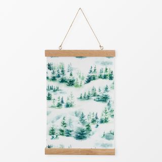 Textilposter Winter Snow Trees Green