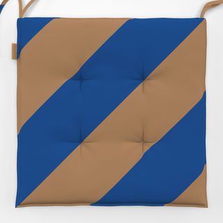 Sitzkissen Diagonale Streifen Braun&Blau
