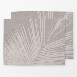 Tischset Leinen Tropischen Palmblättern
