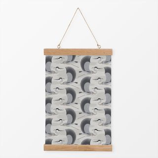 Textilposter Heron In Grey