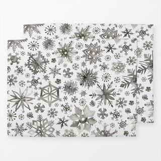 Tischset Snowflakes Watercolor Natural