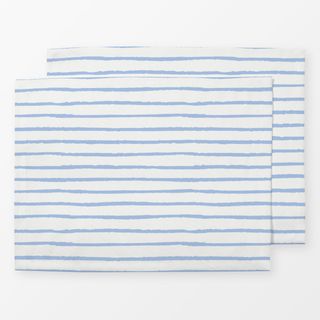 Tischset Stripes Streifen blue on white