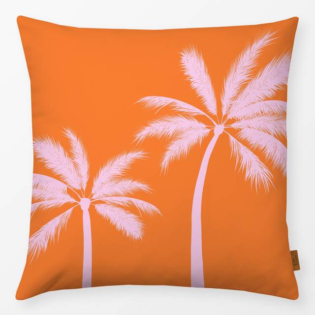 Kissen Tropical Palms sunrise orange