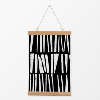 Textilposter Shattered Stripes Black&White
