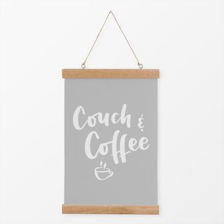 Textilposter Couch & Coffee grau