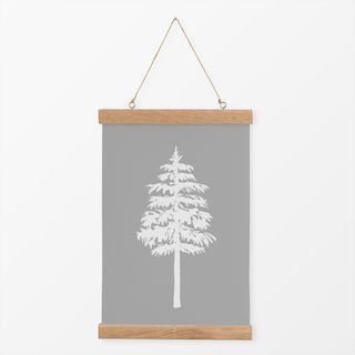 Textilposter White Tree grey