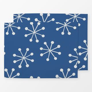 Tischset Schneeflocken auf Blau