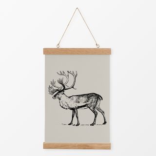 Textilposter Vintage Holidays Reindeer BB