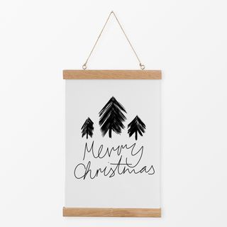Textilposter Merry Christmas Wald