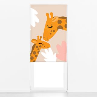 Raffrollo Giraffenliebe beige