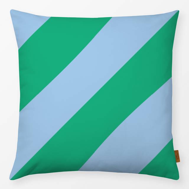KissenDiagonale Streifen Grün & Blau