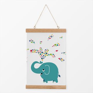 Textilposter Bunter Regenbogen Elefant