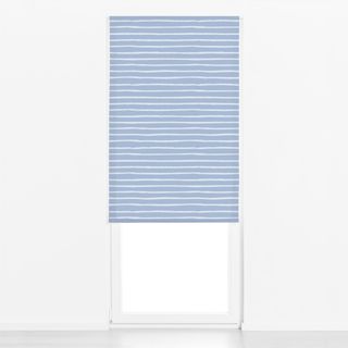 Raffrollo Stripes Streifen white on blue
