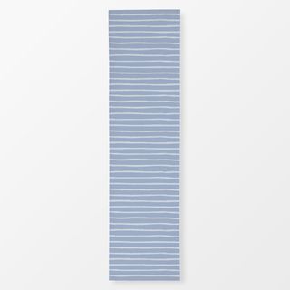 Tischläufer Stripes Streifen white on blue