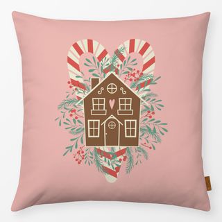 Kissen Lebkuchenhaus Pink