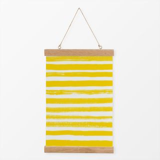 Textilposter Tusche Streifen gelb weiß