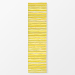 Tischläufer Tusche Streifen gelb weiß