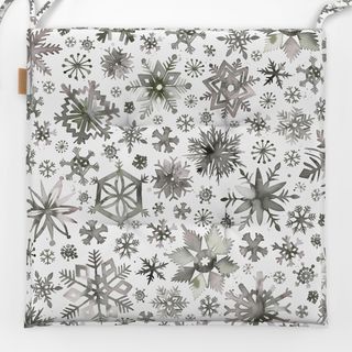 Sitzkissen Winter Snowflakes Gray