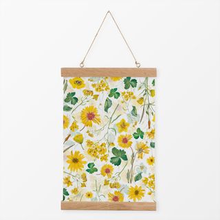 Textilposter Gelbes Sonnenblumen Muster