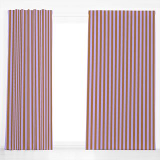 Dekovorhang Summer Stripes Lilac Brown