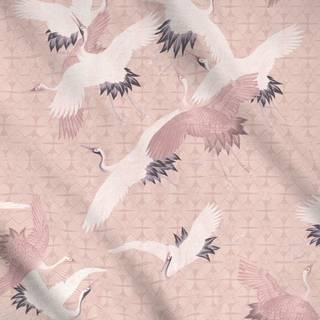 Meterware Japanese Birds Blush Pink