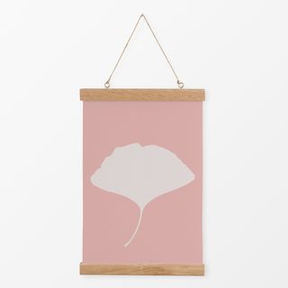 Textilposter Ginkgo Blatt koralle rosa