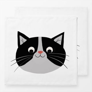 Servietten Freundliche Katze Schwarz Weiß
