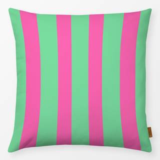 Kissen Bold Stripes green and pink