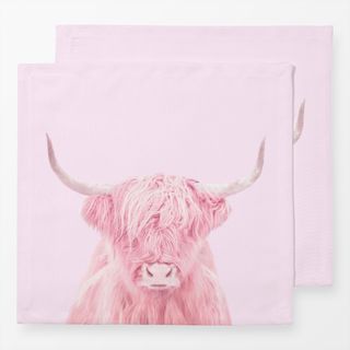 Servietten Pink Highland Cow