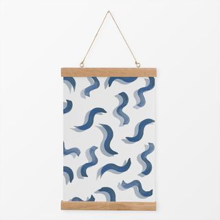 Textilposter Abstrakte Wellen dunkelblau