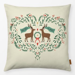 Kissen Merry Christmas Deer Offwhite