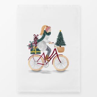 Geschirrtücher Cycling Christmas Lady