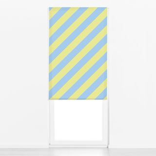 Raffrollo Diagonale Streifen Gelb & Blau