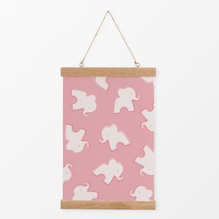 Textilposter Funky Elephants pink